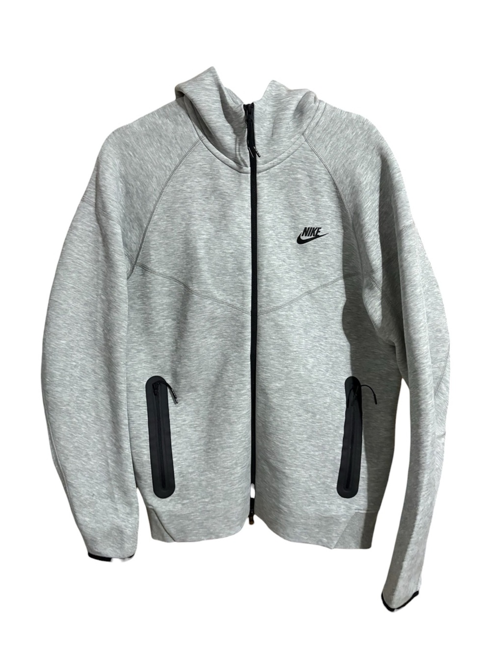 Nike Tech Men’s Light Gray Full-Zip Performance Hoodie Jacket